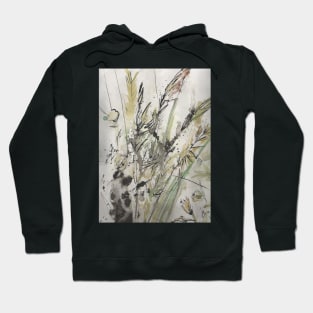 English Summer meadow, grasses, flowers design Hoodie